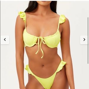 BNWT Frankies Bikinis birdie ruffle bikini set